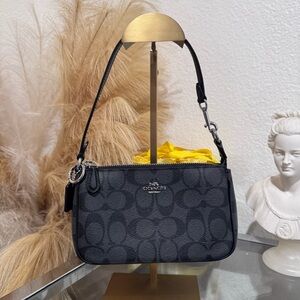 Coach Nolita 19 Wristlet • Signature Canvas • Black/Graphite • Silver HW